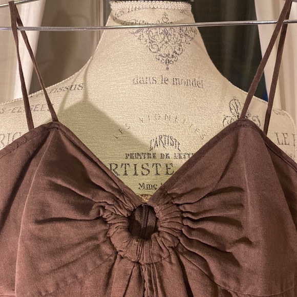 Ella Moss brown & pink spaghetti strap sleeveless summer spring dress size 2​ - Picture 4 of 10